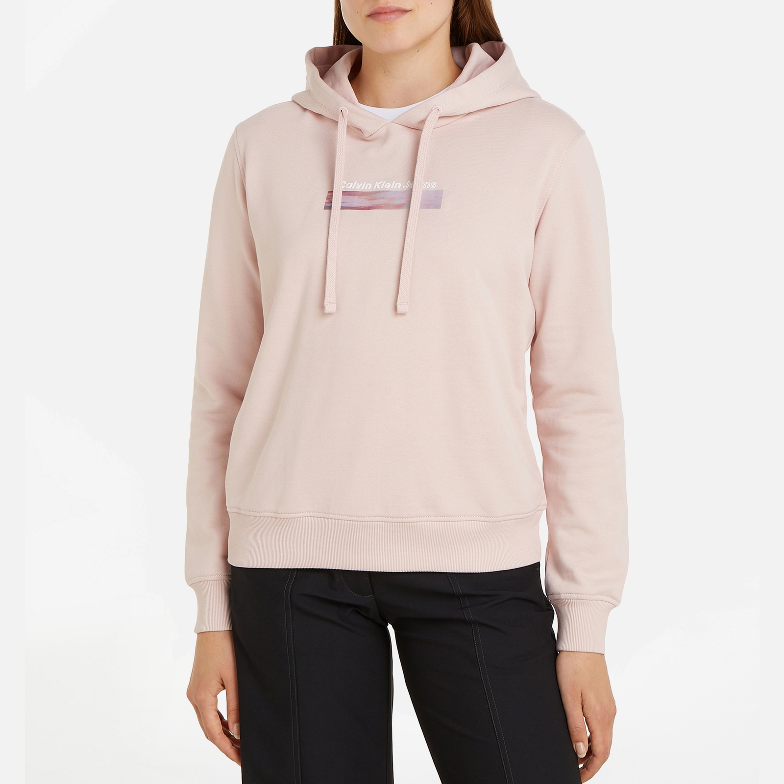 Calvin Klein Jeans Diffused Box-Print Cotton-Jersey Hoodie - M von Calvin Klein Jeans