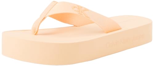 Calvin Klein Jeans Damen Flip Flops Flatform Flipflop Jelly mit Plateau, elfenbein (Peach Dream), 39 von Calvin Klein