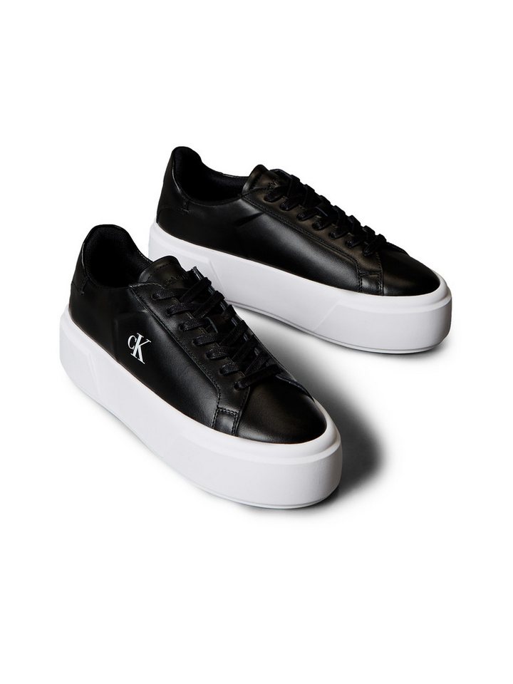 Calvin Klein Jeans FLATFORM LACE UP LTH MG Plateausneaker Schnürschuh, Halbschuh, Freizeitschuh mit CK-Logo von Calvin Klein Jeans