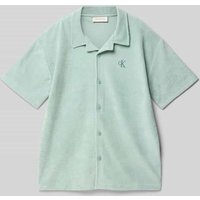 Calvin Klein Jeans Freizeithemd aus Frottee mit Logo-Stitching in Lind, Größe 176 von Calvin Klein Jeans