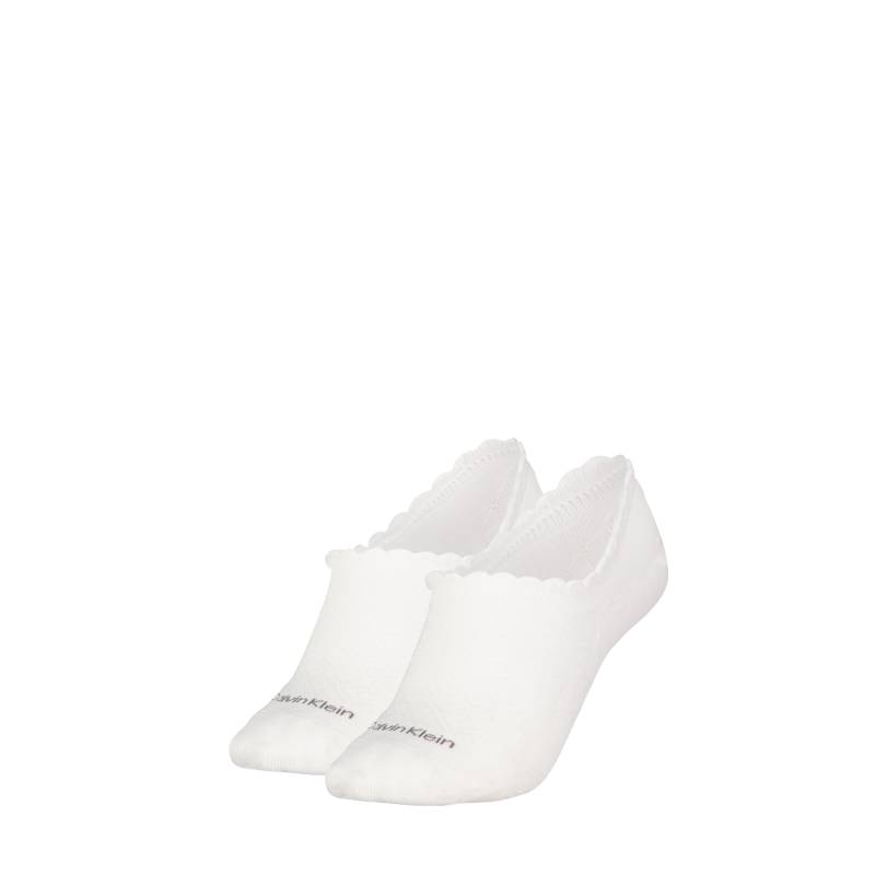 Calvin Klein Jeans Füßlinge "CK WOMEN FOOTIE HIGH CUT 2P DIAMOND", (2 Paar), Mit gewelltem Rand und tollem Muster von Calvin Klein Jeans