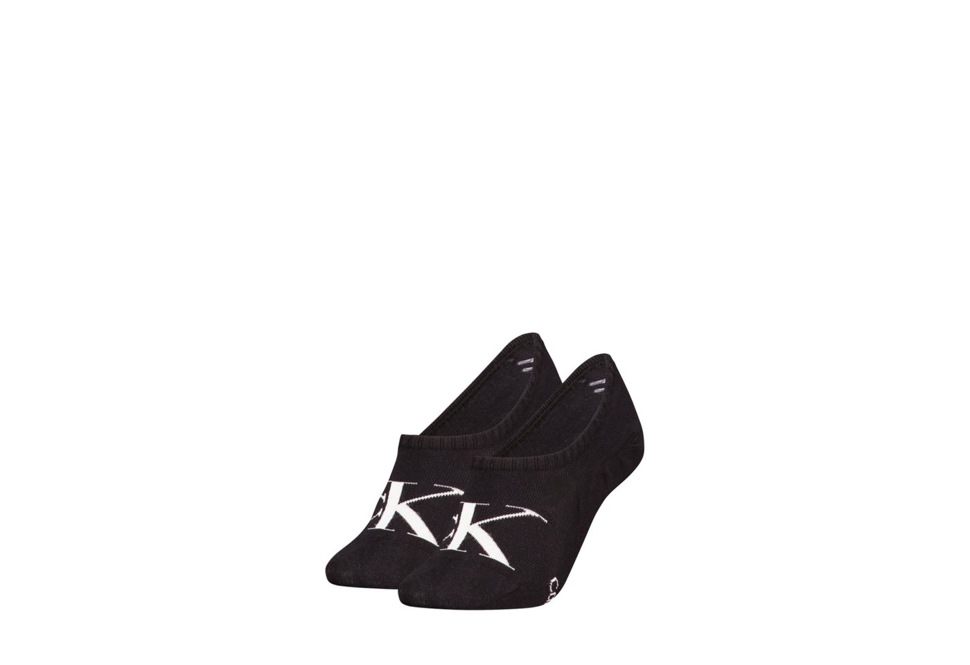 Calvin Klein Jeans Füßlinge CKJ WOMEN FOOTIE HIGH CUT 2P MONOGRAM (2 Paar) Mit großer Logostickerei vorn von Calvin Klein Jeans