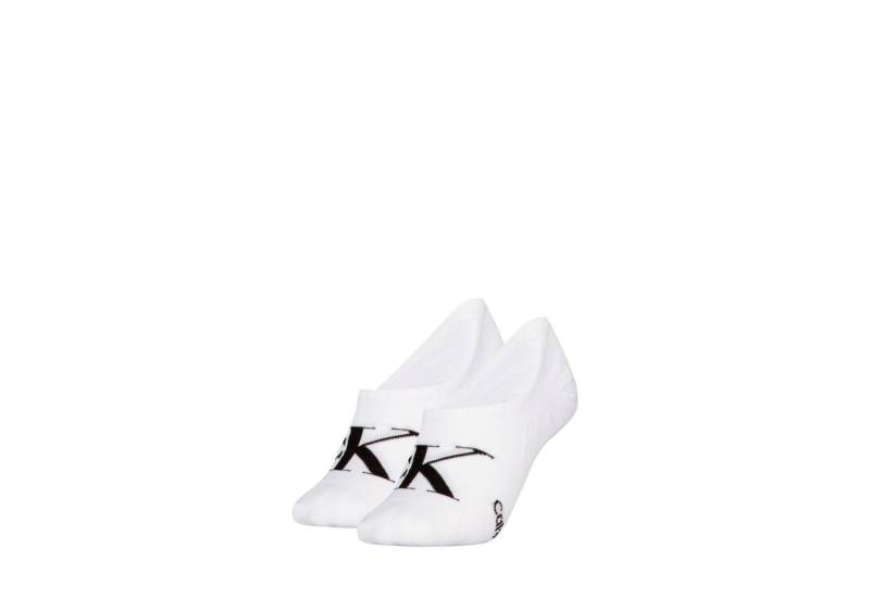Calvin Klein Jeans Füßlinge CKJ WOMEN FOOTIE HIGH CUT 2P MONOGRAM (2 Paar) Mit großer Logostickerei vorn von Calvin Klein Jeans