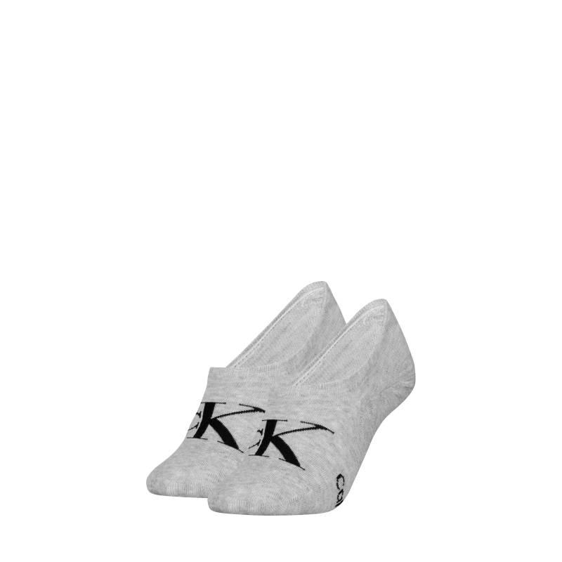 Calvin Klein Jeans Füßlinge "CKJ WOMEN FOOTIE HIGH CUT 2P MONOGRAM", (2 Paar), Mit großer Logostickerei vorn von Calvin Klein Jeans