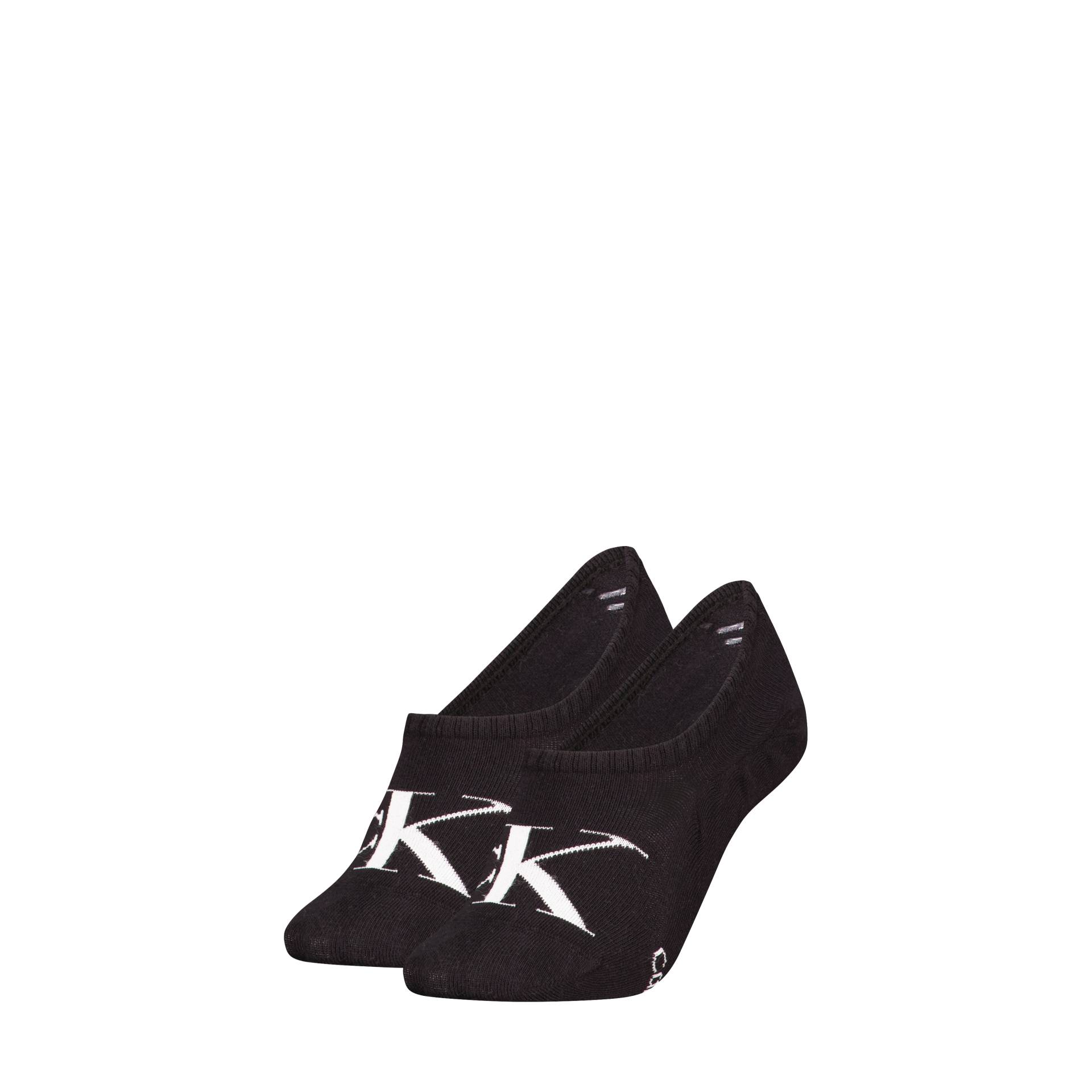 Calvin Klein Jeans Füßlinge "CKJ WOMEN FOOTIE HIGH CUT 2P MONOGRAM", (2 Paar), Mit großer Logostickerei vorn von Calvin Klein Jeans