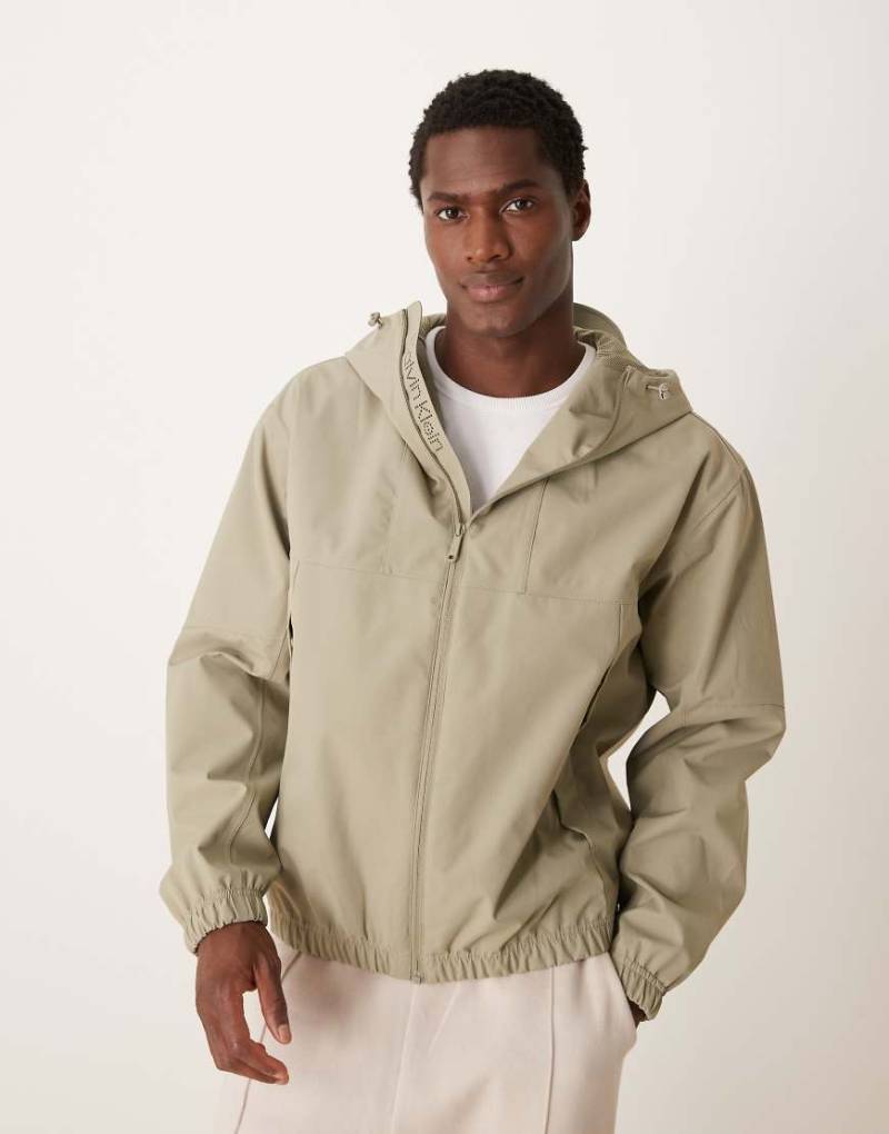 Calvin Klein Jeans - Funktionsjacke in Beige mit Reißverschluss-Neutral von Calvin Klein Jeans