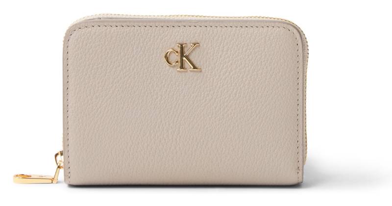 Calvin Klein Jeans Geldbörse "MNML MNGRM LTHR MD F" Damen Geldbeutel, Portemonnaie mit CK-Logoemblem von Calvin Klein Jeans