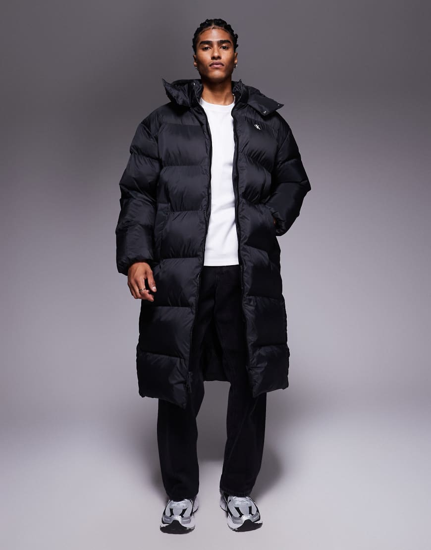 Calvin Klein Jeans - Gesteppte Longline-Pufferjacke in Schwarz von Calvin Klein Jeans