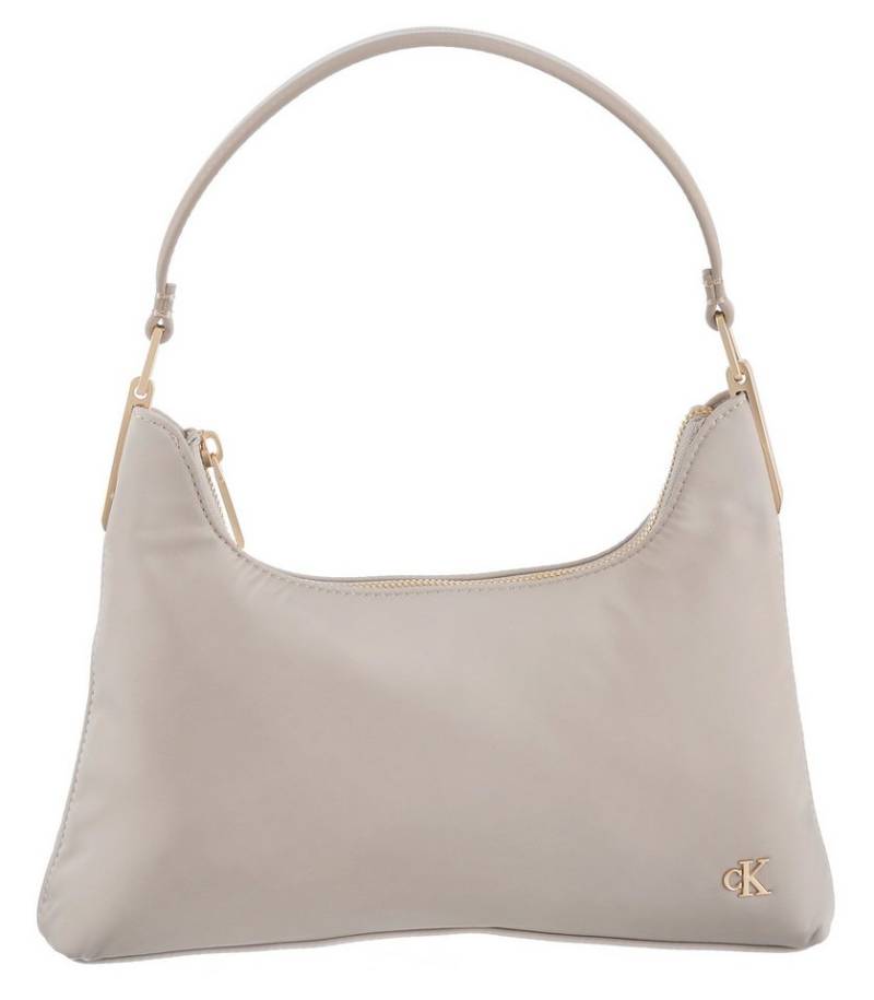 Calvin Klein Jeans Henkeltasche SATIN NYLON SMALL SHOULDER BAG, Umhängetasche, Damen Handtasche, Henkeltasche mit CK-Logoemblem von Calvin Klein Jeans