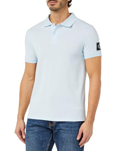 Calvin Klein Jeans Herren Poloshirt Kurzarm Badge Polo Regular Fit, Blau (Keepsake Blue), L von Calvin Klein Jeans