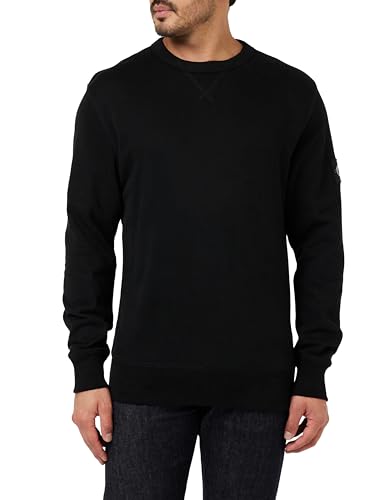 Calvin Klein Jeans Herren Badge Crew Neck J30J323426 Sweatshirts, Schwarz (Ck Black), 3XL von Calvin Klein Jeans