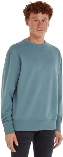 Calvin Klein Jeans Herren Sweatshirt Badge Crew Neck ohne Kapuze, Blau (Goblin Blue), M von Calvin Klein Jeans