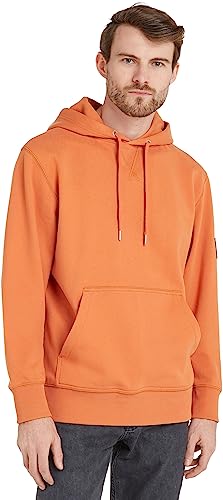 Calvin Klein Jeans Herren Hoodie Badge mit Kapuze, Orange (Burnt Clay), 3XL von Calvin Klein Jeans