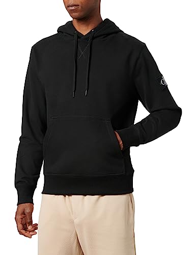 Calvin Klein Herren Hoodie Badge mit Kapuze, Schwarz (Ck Black) ,S von Calvin Klein