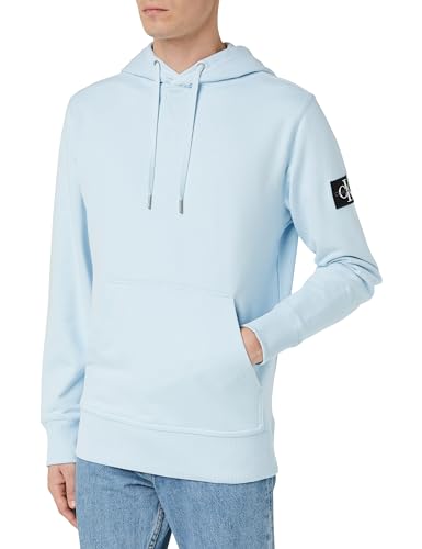 Calvin Klein Jeans Herren Hoodie Badge Hoodie mit Kapuze, Blau (Keepsake Blue), L von Calvin Klein Jeans