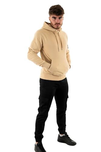 Calvin Klein Jeans Herren Hoodie Badge Hoodie mit Kapuze, Beige (Warm Sand), L von Calvin Klein Jeans