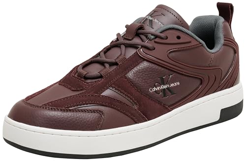 Calvin Klein Jeans Herren Basket Cupsole HYBRID AUTHEN 2 YM0YM01111 Turnschuhe, Rot (Bitter Chocolate/White), 40.5 EU von Calvin Klein