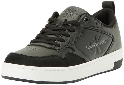 Calvin Klein Jeans Herren Sneaker Cupsole Low aus Leder, Schwarz (Black/Bright White), 42 von Calvin Klein