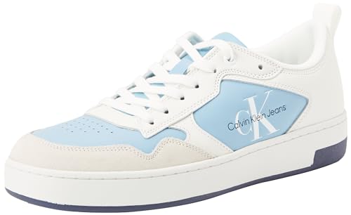 Calvin Klein Jeans Herren Basket Low LTH ML YM0YM00574 Cupsole Sneaker, Blau (Dusk Blue/Bright White/Peacoat), 40 EU von Calvin Klein Jeans