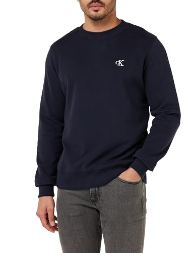Calvin Klein Herren Sweatshirt Ck Essential Rundhalsausschnitt, Blau (Night Sky), XXS von Calvin Klein
