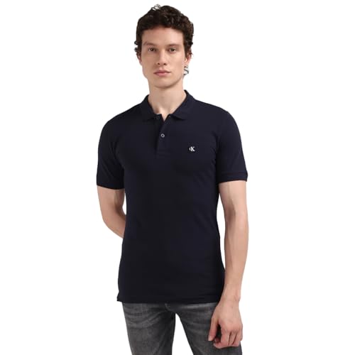 Calvin Klein Jeans Herren CK Embro Badge Slim Polo J30J325269 Kurzarm Poloshirts, Blau (Night Sky), XL von Calvin Klein Jeans