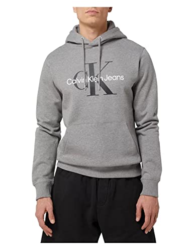 Calvin Klein Jeans Herren CORE MONOLOGO HOODIE, Mid Grey Heather, XXS von Calvin Klein Jeans