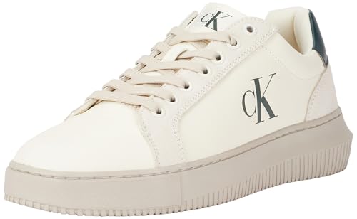 Calvin Klein Herren Cupsole Sneaker Chunky Authentic Schuhe, Beige (Creamy White/Eggshell/Green), 44 von Calvin Klein