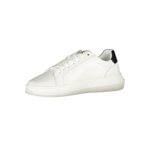 Calvin Klein Jeans Herren Chunky Cupsole Mono LTH YM0YM00681 Turnschuhe, Weiß (White/Black), 46 EU von Calvin Klein Jeans