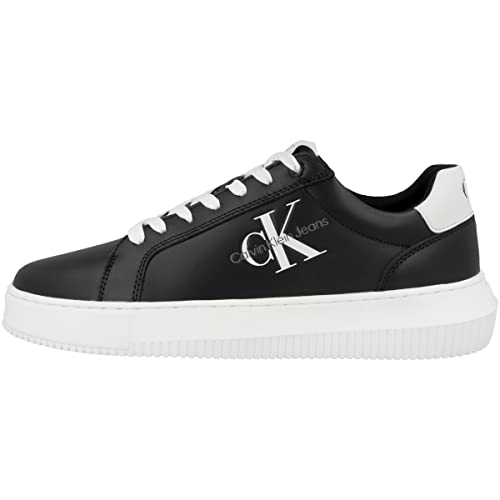 Calvin Klein Jeans Herren Chunky Sole Sneaker Chunky Cupsole Monologo Schuhe, Schwarz (Black/White), 45 von Calvin Klein Jeans