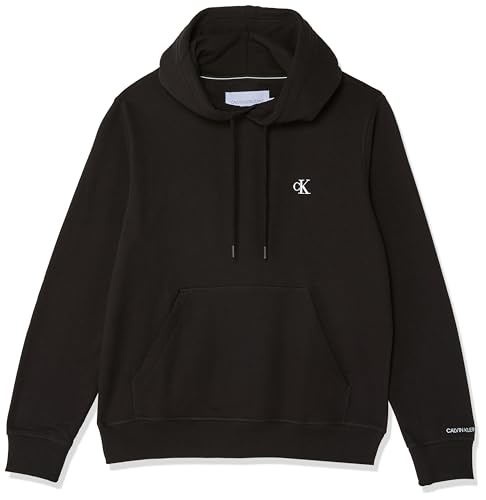 Calvin Klein Jeans Herren Sweatshirt Ck Essential mit Kapuze, Schwarz (Ck Black), L von Calvin Klein