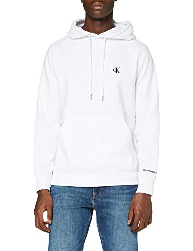 Calvin Klein Jeans Herren Sweatshirt Ck Essential mit Kapuze, Weiß (Bright White), XS von Calvin Klein