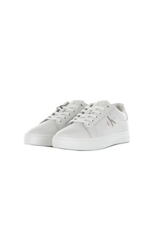 Calvin Klein Jeans Herren Cupsole Sneaker Classic Fluo Contrast Schuhe, Weiß (White/Ancient White), 41 von Calvin Klein Jeans