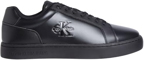Calvin Klein Herren Cupsole Sneaker Classic Mono aus Leder, Schwarz (Triple Black), 44 von Calvin Klein