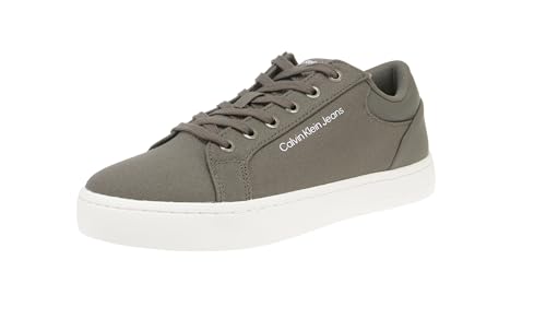 Calvin Klein Jeans Herren Classic Low LTH IN DC YM0YM00976 Cupsole Sneaker, Grün (Dusty Olive/Bright White), 40 EU von Calvin Klein Jeans