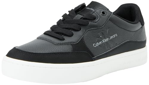 Calvin Klein Jeans Herren Sneaker aus Leder, Schwarz (Black/Bright White), 40 von Calvin Klein Jeans