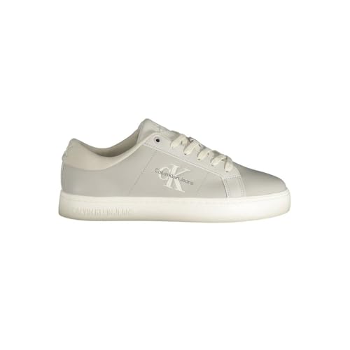Calvin Klein Herren Cupsole Sneaker Classic Low Laceup Schuhe, Grau (O Mushroom/B White), 44 von Calvin Klein