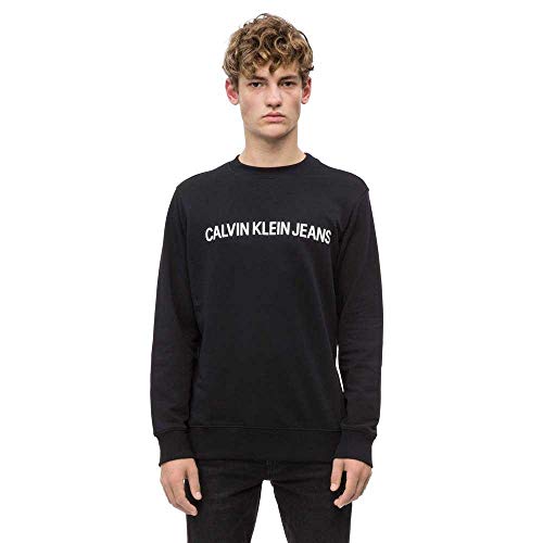 Calvin Klein Jeans Herren Core Institutional Logo Sweatshirt, Schwarz (Ck Black 099), XL von Calvin Klein Jeans