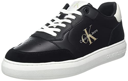 Calvin Klein Jeans Herren Cupsole Sneaker Casual Fluo Contrast Schuhe, Schwarz (Black/Ancient White), 46 von Calvin Klein Jeans