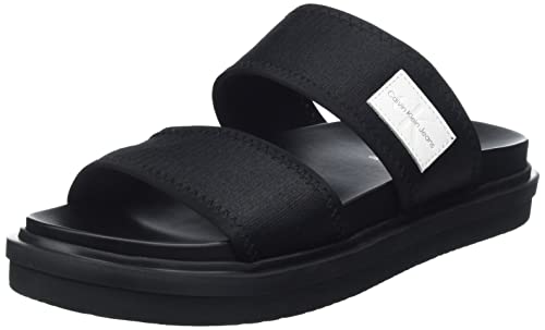 Calvin Klein Jeans Herren Sandalen Sandal Doublebar Badge Badesandalen, Schwarz (Black), 42 von Calvin Klein Jeans