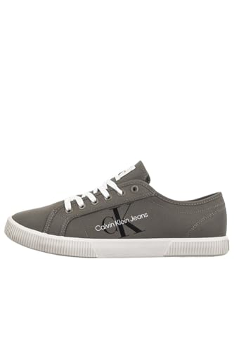 Calvin Klein Jeans Herren Essential Vulcanized 1 YM0YM00306 Vulkanisierte Sneaker, Grün (Dusty Olive/Bright White), 43 EU von Calvin Klein Jeans