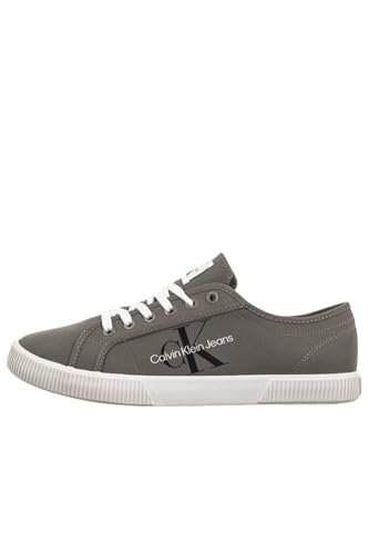 Calvin Klein Jeans Herren Vulcanized Sneaker Essential Vulc Schuhe, Braun (Dusty Olive/Bright White), 40 von Calvin Klein