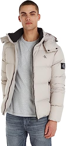 Calvin Klein Jeans Herren Daunenjacke Essentials Down Winterjacke, Beige (Porpoise), S von Calvin Klein Jeans