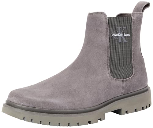 Calvin Klein Jeans Herren Eva Boot MID Chelsea Iconic DR YM0YM01080 Stiefel, Grau (Triple Charcoal Grey), 46 EU von Calvin Klein