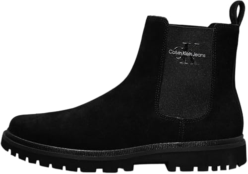 Calvin Klein Jeans Herren Eva Boot MID Chelsea Iconic DR YM0YM01080 Stiefel, Schwarz (Triple Black), 46 EU von Calvin Klein Jeans