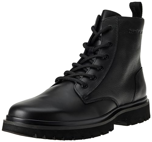 Calvin Klein Jeans Herren Mid Boot Stiefel Eva Boot Mid Laceup Lth In Fad aus Leder, Schwarz (Triple Black), 41 EU von Calvin Klein Jeans