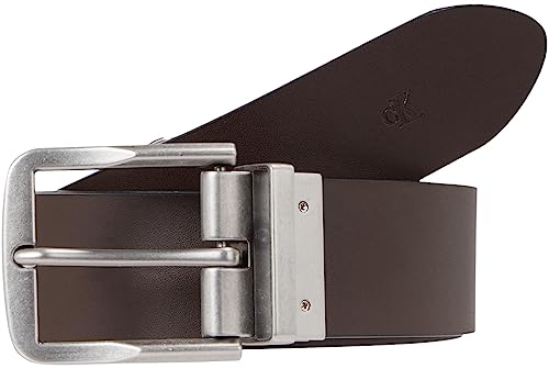 Calvin Klein Jeans Herren Gürtel 4,0 cm Ledergürtel, Braun (Solid Black / Solid Brown), 115 von Calvin Klein Jeans