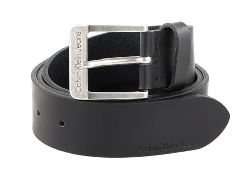 Calvin Klein Jeans Herren Gürtel CKJ Belt 4.0 cm Ledergürtel, Schwarz (Black), 90 cm von Calvin Klein Jeans