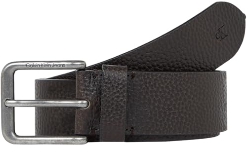 Calvin Klein Jeans Herren Gürtel Classic Leather Belt Eckige Schnalle aus Leder, Braun (Bitter Brown), 135 cm von Calvin Klein