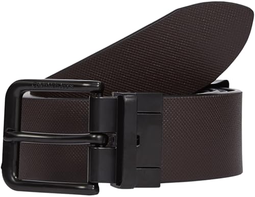 Calvin Klein Jeans Herren Gürtel Classic Leather Belt Eckige Schnalle aus Leder, Braun (Black/Bitter Brown), 135 cm von Calvin Klein