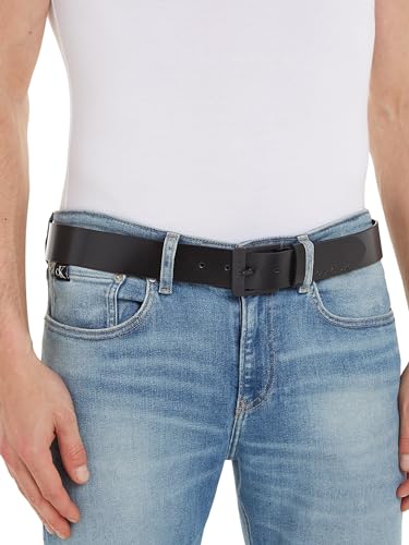 Calvin Klein Jeans Herren Gürtel Classic aus Leder, Schwarz (Black), 130 cm von Calvin Klein Jeans